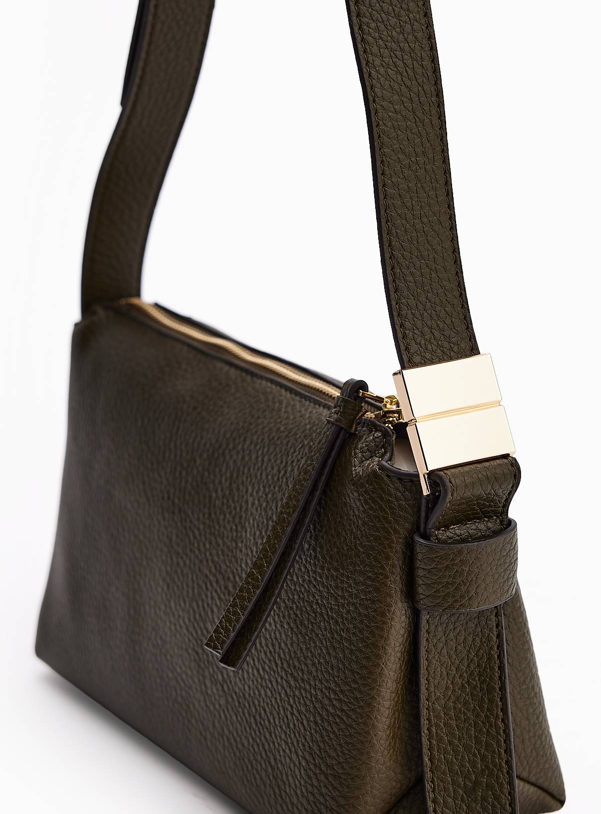 Dark Green Olive PVC Cross Body Bag One Size - Image 3